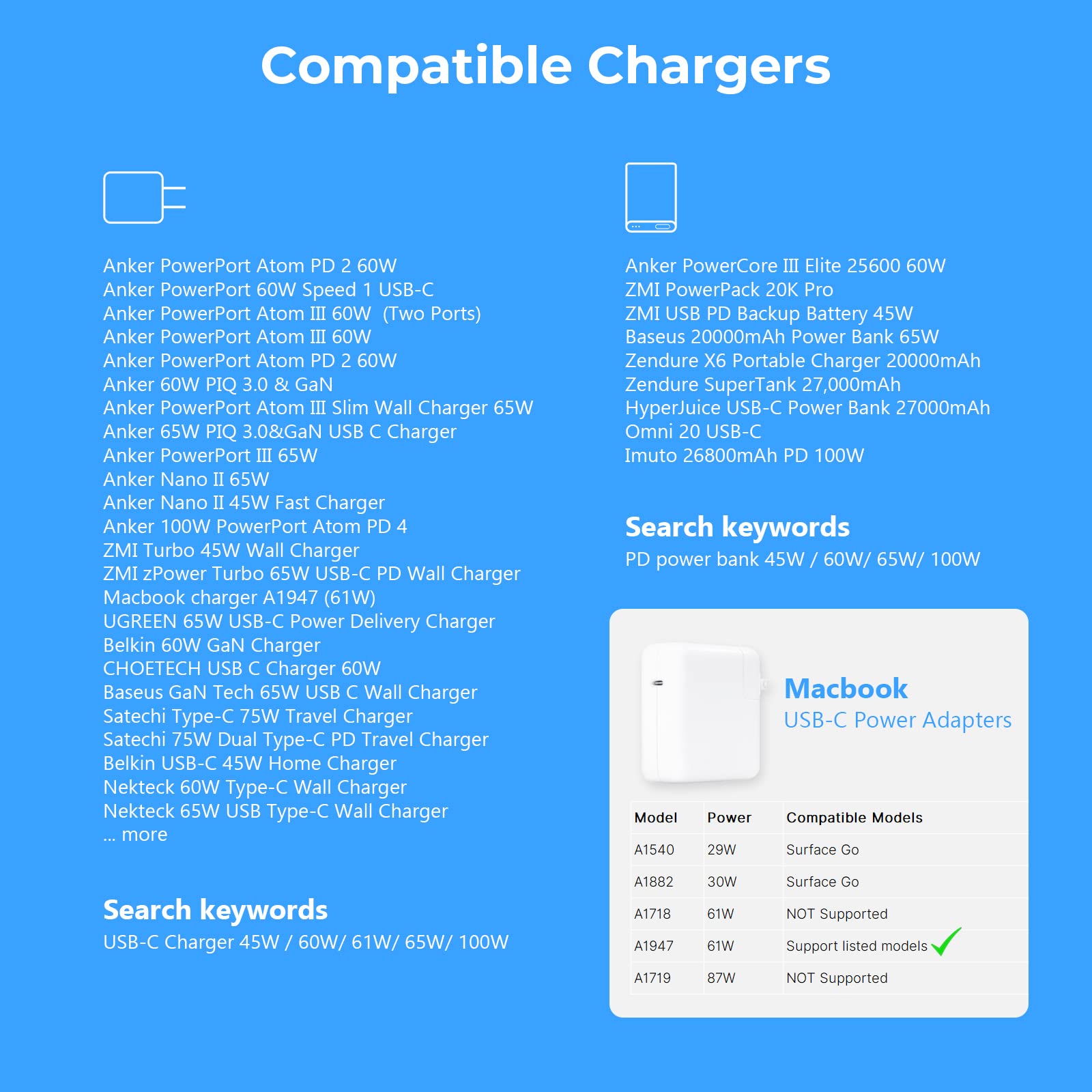Verilux® 6ft USB C Charging Cable for Surface Pro 7/6/5/4/3, for Surface Laptop 3/2/1, 15V/3A 45W Fast Charging Cable for Surface Go, Surface Book, Black Verilux® 6ft USB C Charging Cable for Surface Pro 7/6/5/4/3, for Surface Laptop 3/2/1, 15V/3A 45W Fast Charging Cable for Surface Go, Surface Book, Black